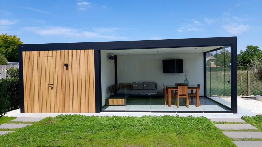 Loungeruimte Met Tuinberging Realisatie Cubiq Design3