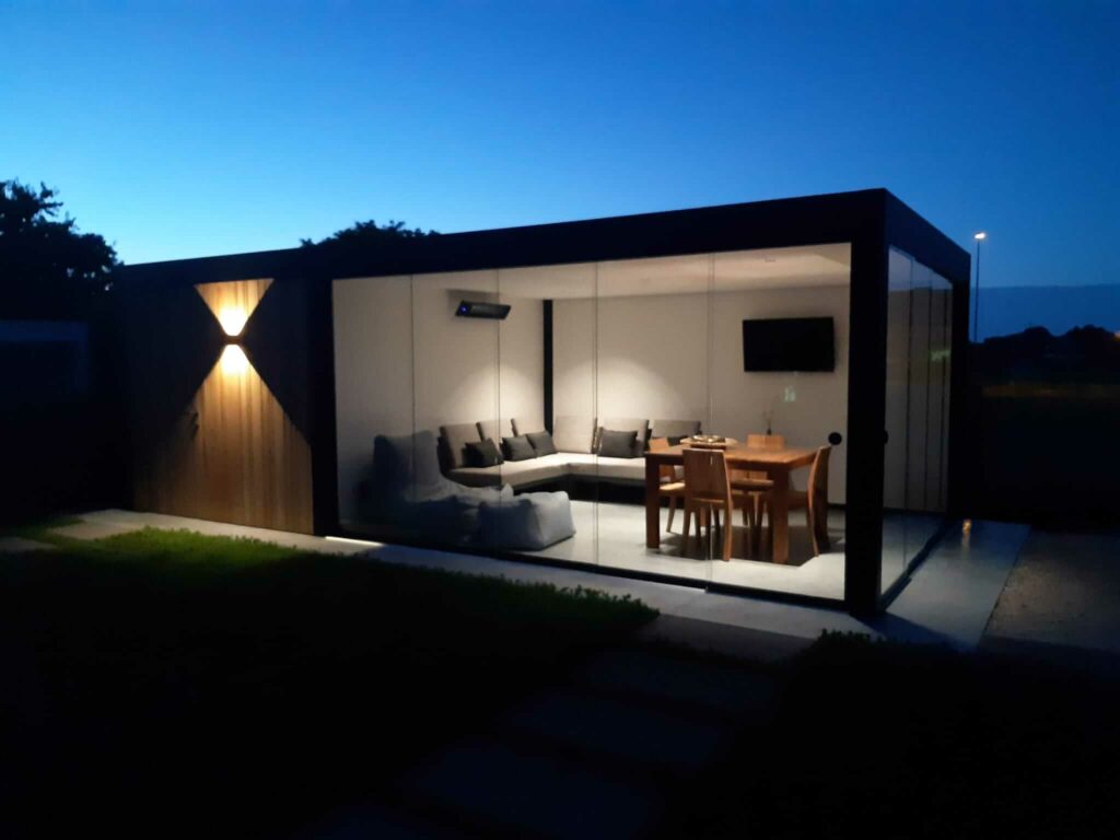 Loungeruimte Met Tuinberging Realisatie Cubiq Design4